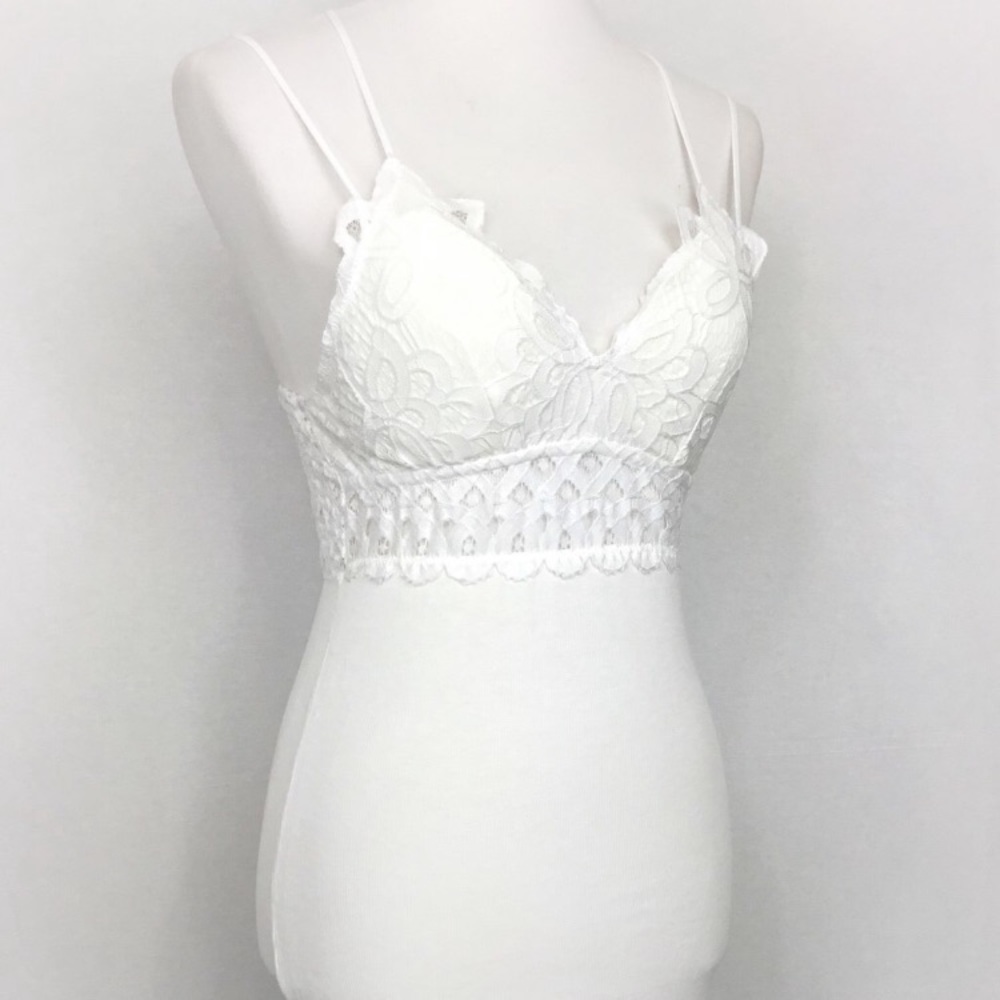 easel White Bralette Tank Top